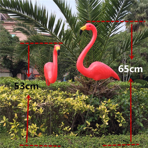1pair plastic flamingo garden yard decoration