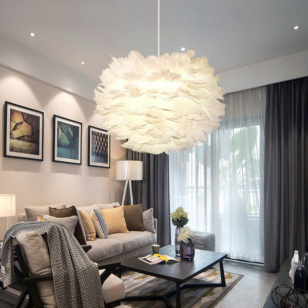 30CM Nordic Creative White Feather Ceiling