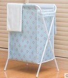 Fabric folding laundry basket with cover dirty clothes bag
