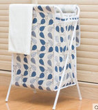 Fabric folding laundry basket with cover dirty clothes bag