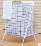 Fabric folding laundry basket with cover dirty clothes bag