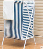 Fabric folding laundry basket with cover dirty clothes bag