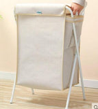 Fabric folding laundry basket with cover dirty clothes bag