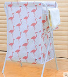Fabric folding laundry basket with cover dirty clothes bag