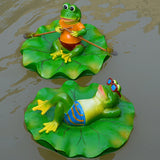 Creative Resin Floating Frogs Statue Outdoor Garden