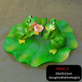 Creative Resin Floating Frogs Statue Outdoor Garden