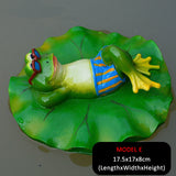 Creative Resin Floating Frogs Statue Outdoor Garden