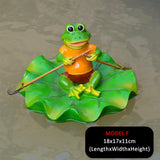 Creative Resin Floating Frogs Statue Outdoor Garden