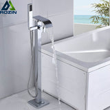 Luxury Bath Tub Sink Faucet Floor Mounted Chrome