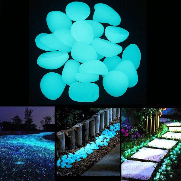 200 PCS Garden Luminous Glowing Stone Pebble