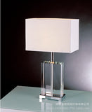 YOOK 35*48CM Luxury  White Square Lampshade Table Lamp Crystal