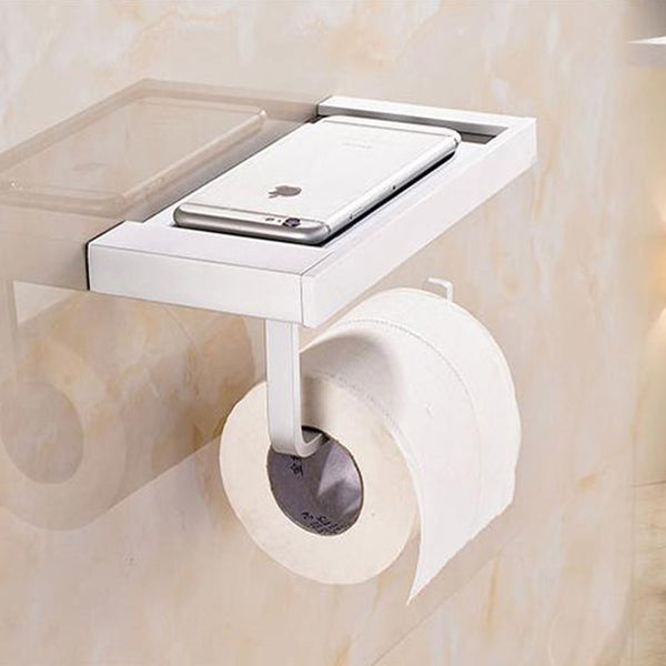 Alumiumn Wall Mounted Square Thick Bath Toilet Paper Holder