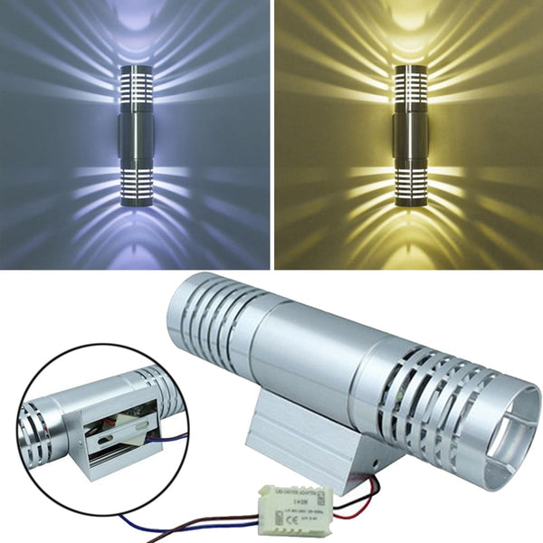 2W  LED lampada Aluminium Waterproof Wall Light Powerful