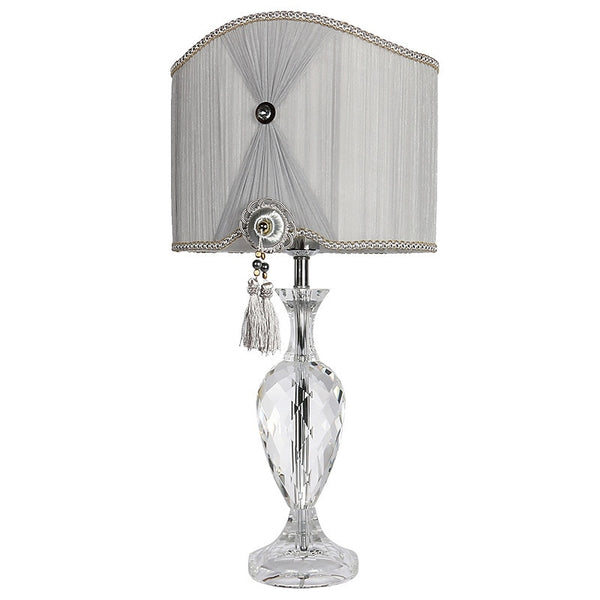 Modern Crystal Bedroom Table Lamp Fabric